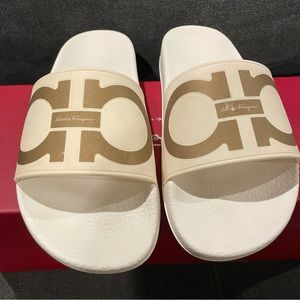 Ferragamo Women’s White Slides